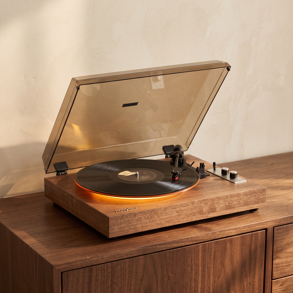 The Heirloom Loft walnut turntable