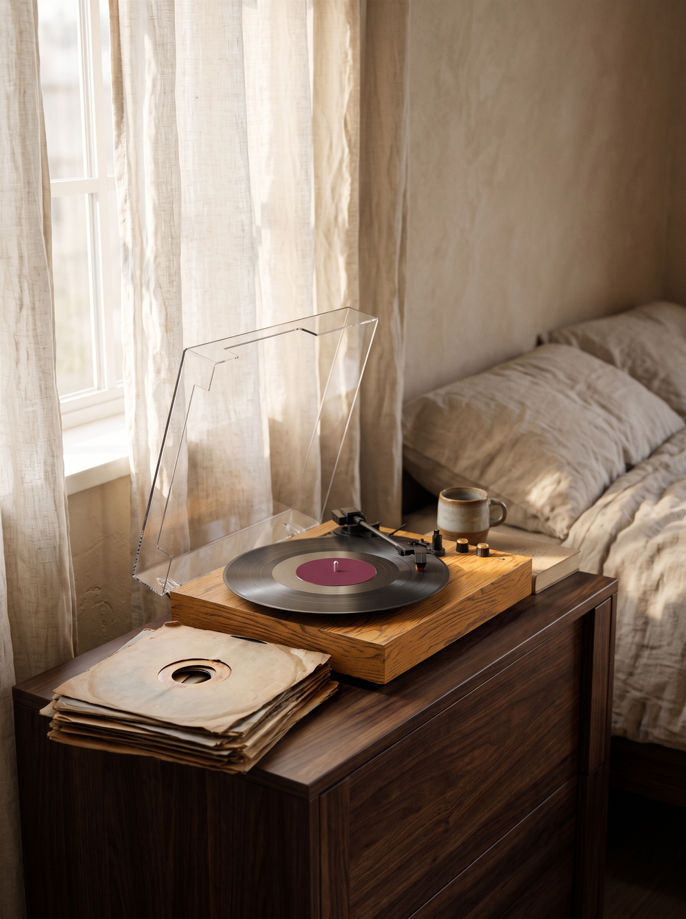 Heirloom Classic on a bedside chest