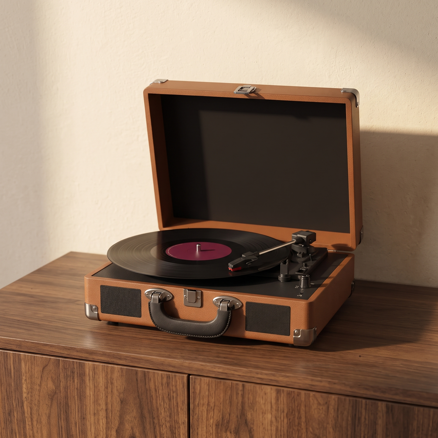 The Heirloom Carry portable record player