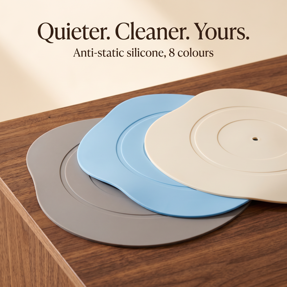 Quieter, cleaner: anti-static silicone in eight colours