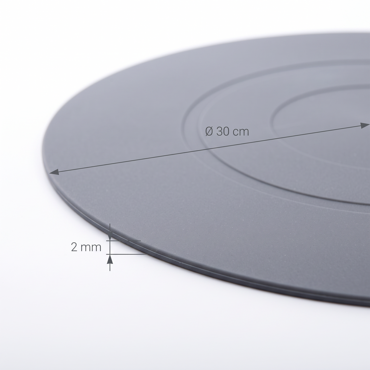 Silicone mat dimensions: 30 cm, 2 mm